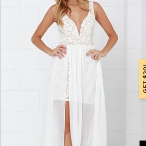 Lulus off white lace maxi dress